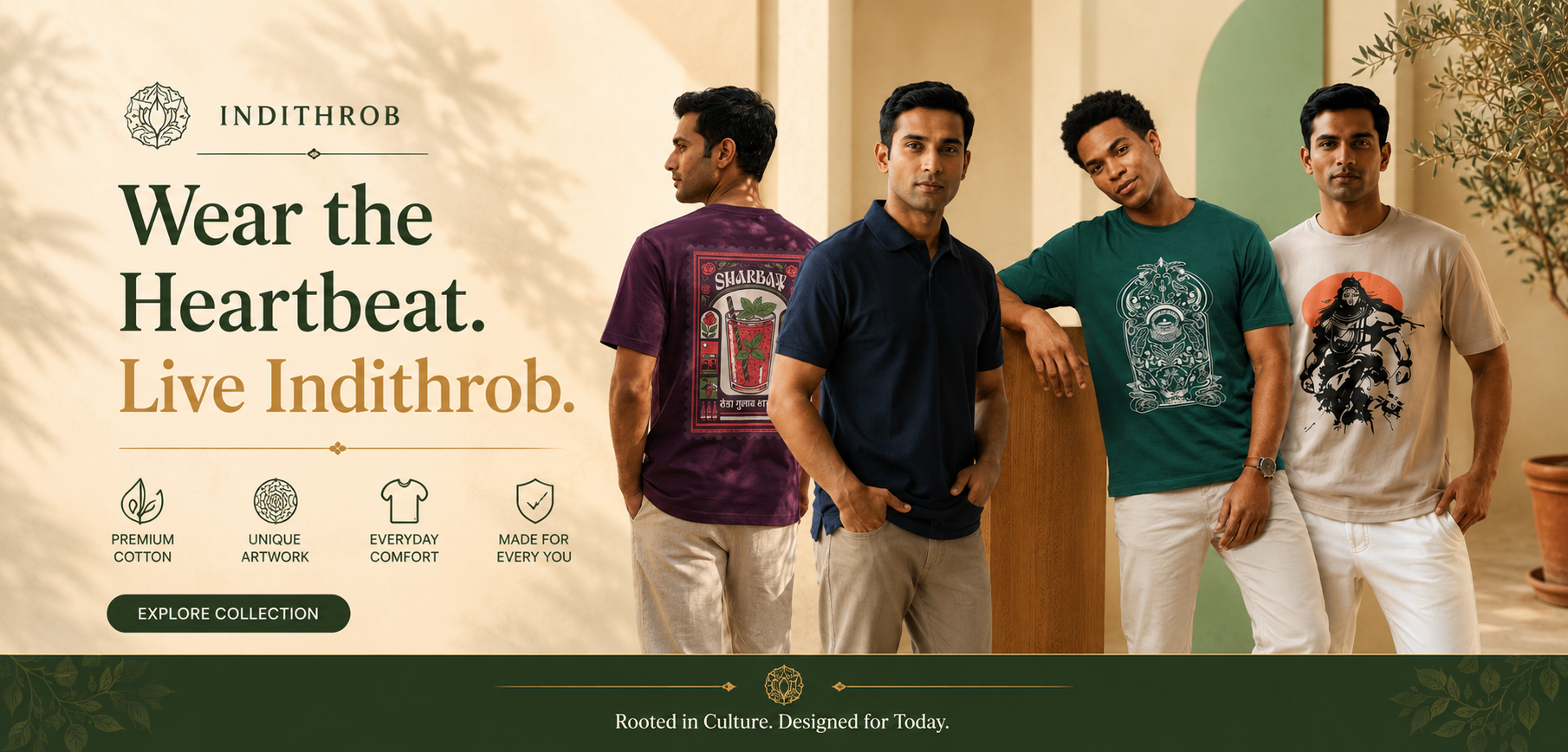 IndiThrob premium oversized graphic t-shirts inspired by Indian culture