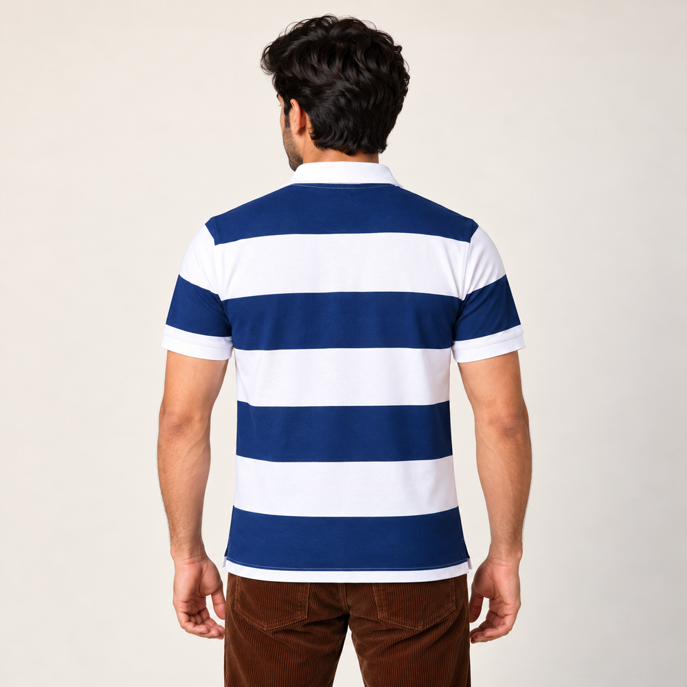 IndiThrob Classic Striped Polo T-Shirt