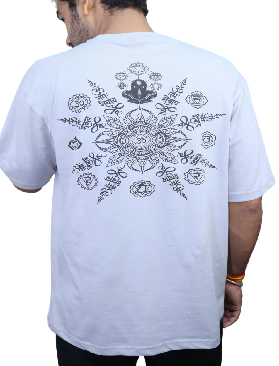 IndiThrob Divine Mahadev Oversized T-Shirt – Beige