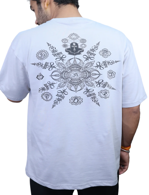 IndiThrob Divine Mahadev Oversized T-Shirt – Beige