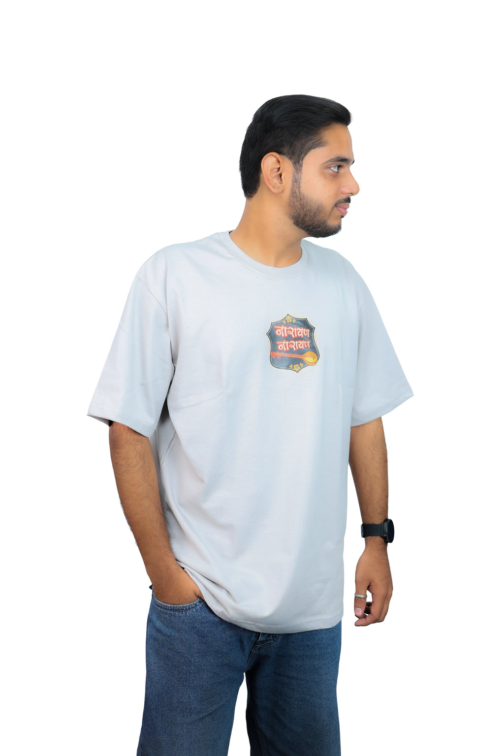 IndiThrob Divine Narad Muni oversized T-shirt