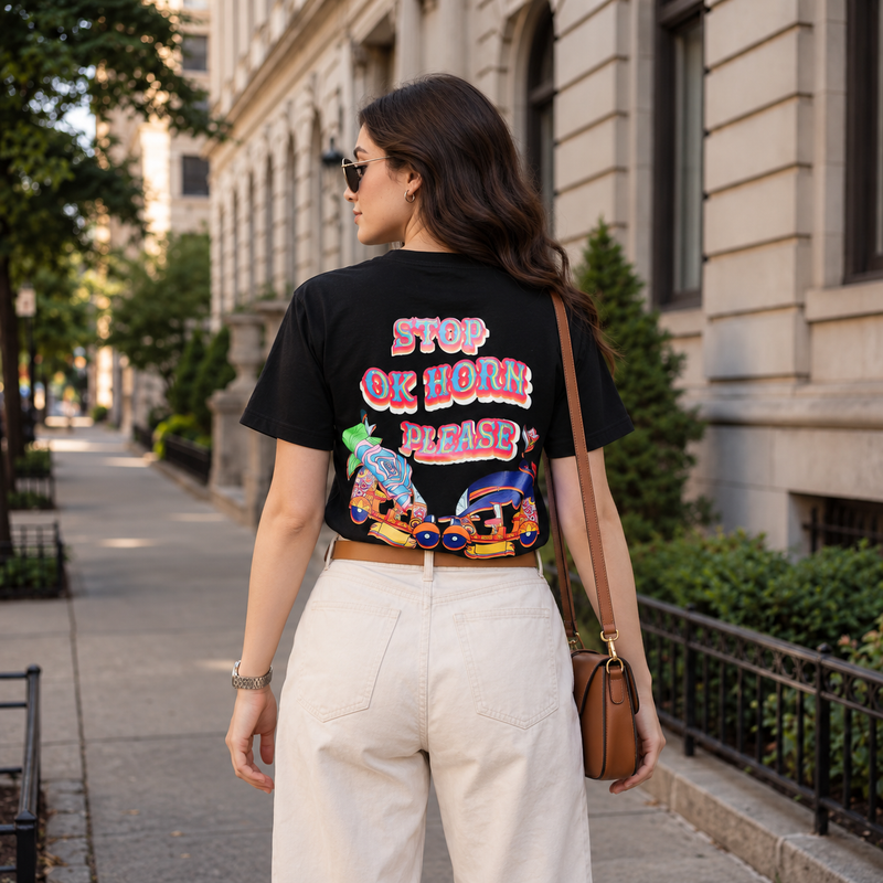 IndiThrob Indi Pop Horn Please Oversized T-Shirt
