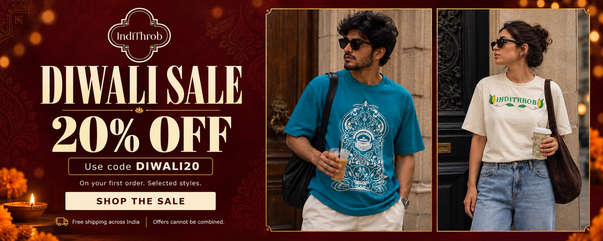 IndiThrob Diwali Sale: 20% off your first order on selected styles with code DIWALI20. Free shipping across India. Offers cannot be combined.