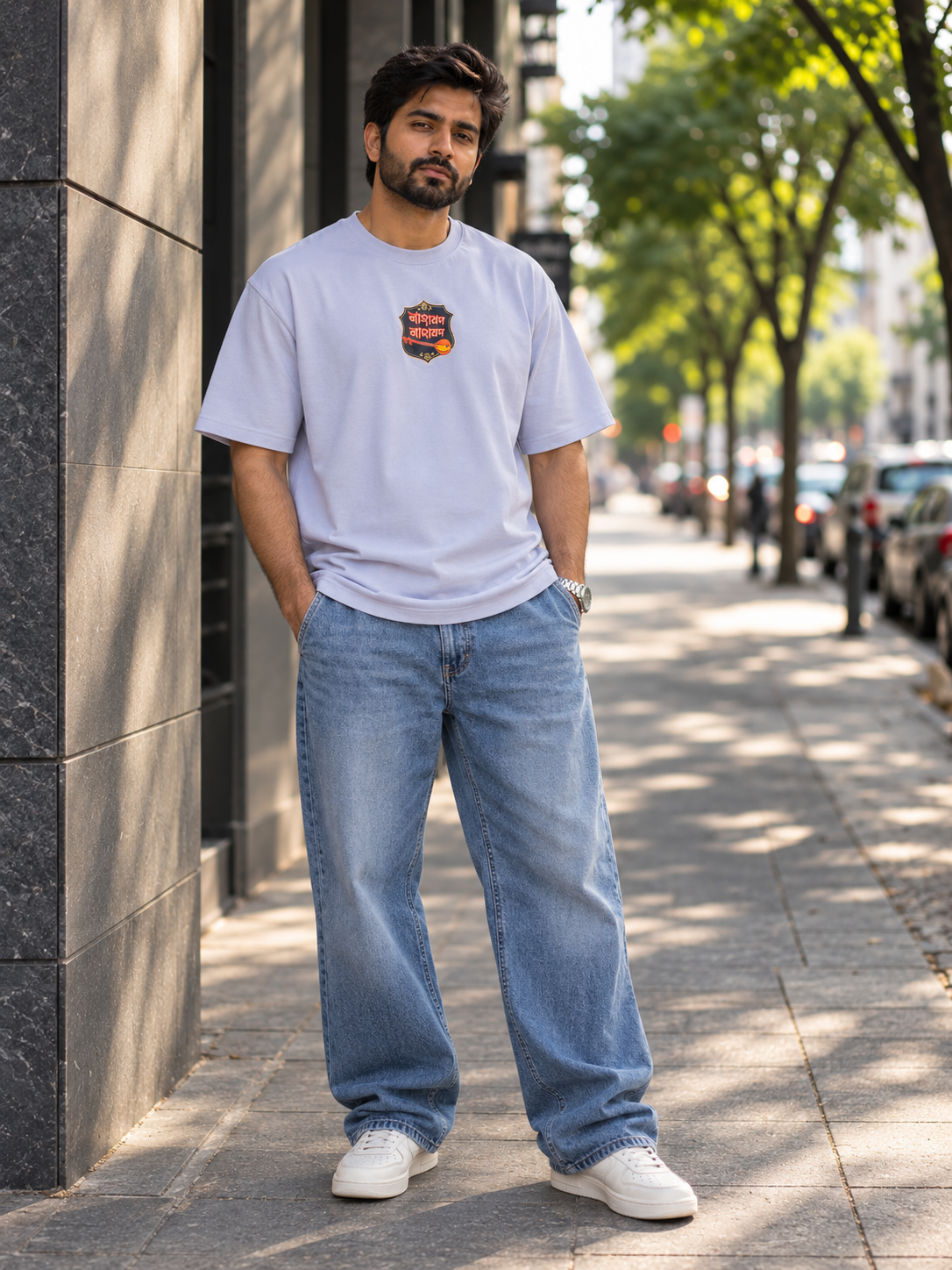 IndiThrob Divine Narad Muni Oversized T-Shirt