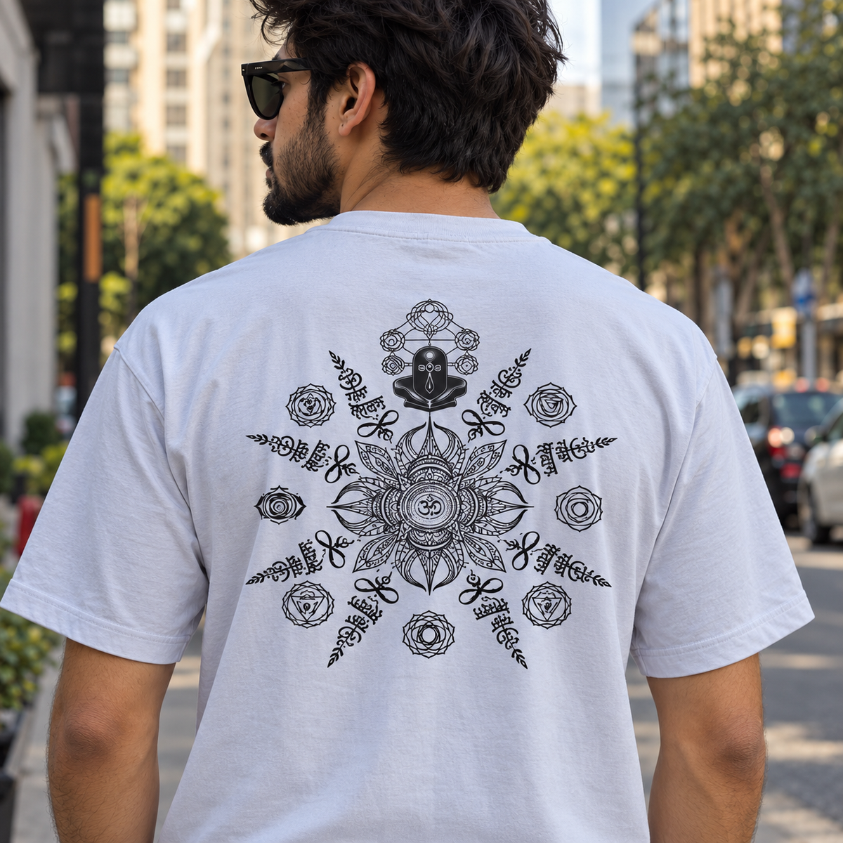 IndiThrob Divine Mahadev Oversized T-Shirt – Beige