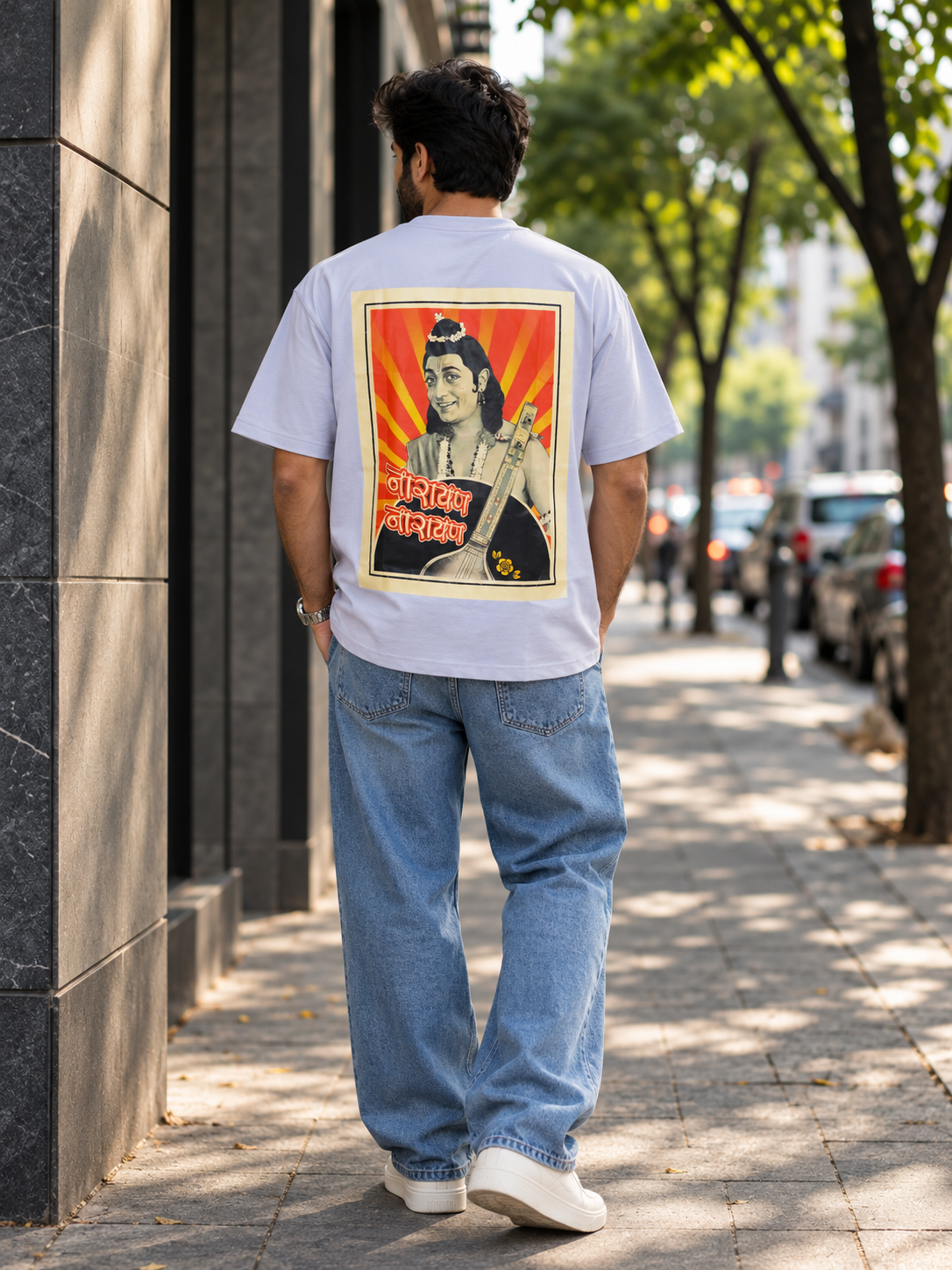 IndiThrob Divine Narad Muni Oversized T-Shirt