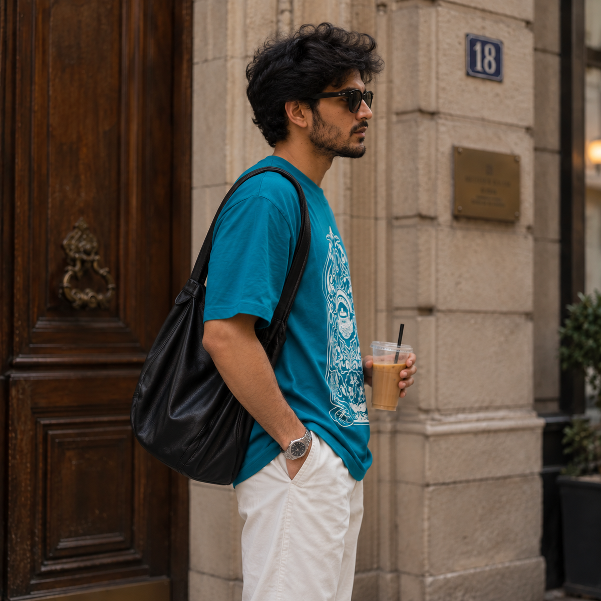 IndiThrob Indian Aesthetics Tea Pot Oversized T-Shirt