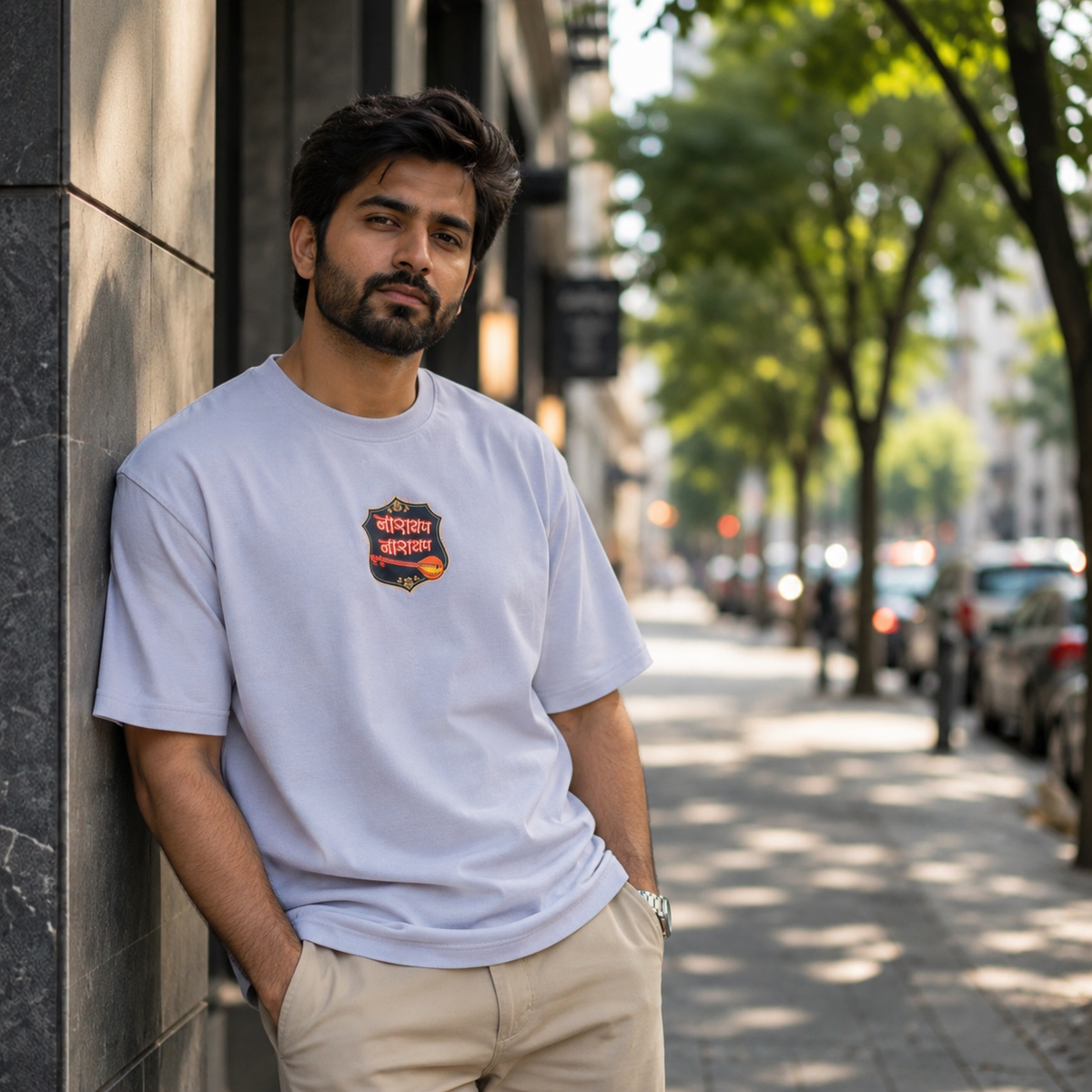 IndiThrob Divine Narad Muni Oversized T-Shirt