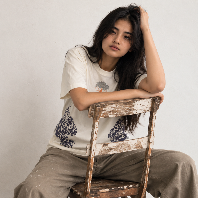 IndiThrob Indian Aesthetics Tiger Oversized T-Shirt