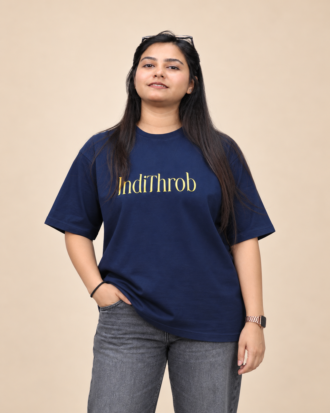 IndiThrob Chal Koi Nahi oversized T-shirt studio fit