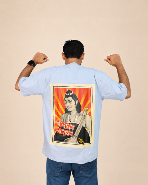IndiThrob Divine Narad Muni oversized T-shirt back studio fit