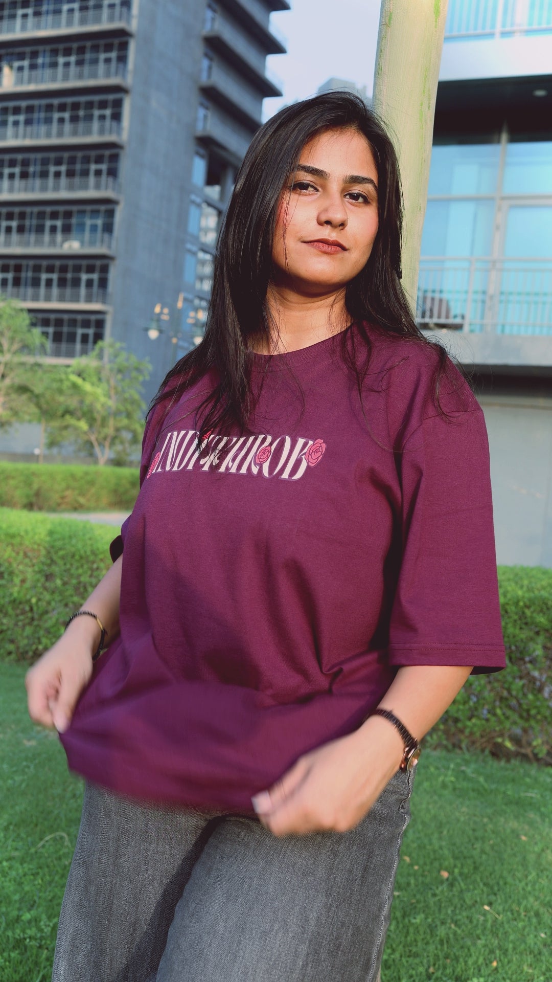 IndiThrob Nostalgia Sharbat Oversized T-Shirt